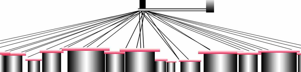 Grafische Darstellung einer Flechtmaschine<